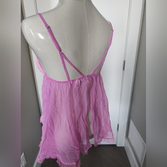 Victoria Secret sheer pink tule babydoll - Picture 4 of 6